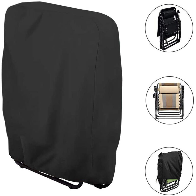 foto del prodotto copertura per lettino prendisole pieghevole nera l71 a110cm, 1 pezzo di copertura per lettino prendisole da giardino, antipolvere, impermeabile,