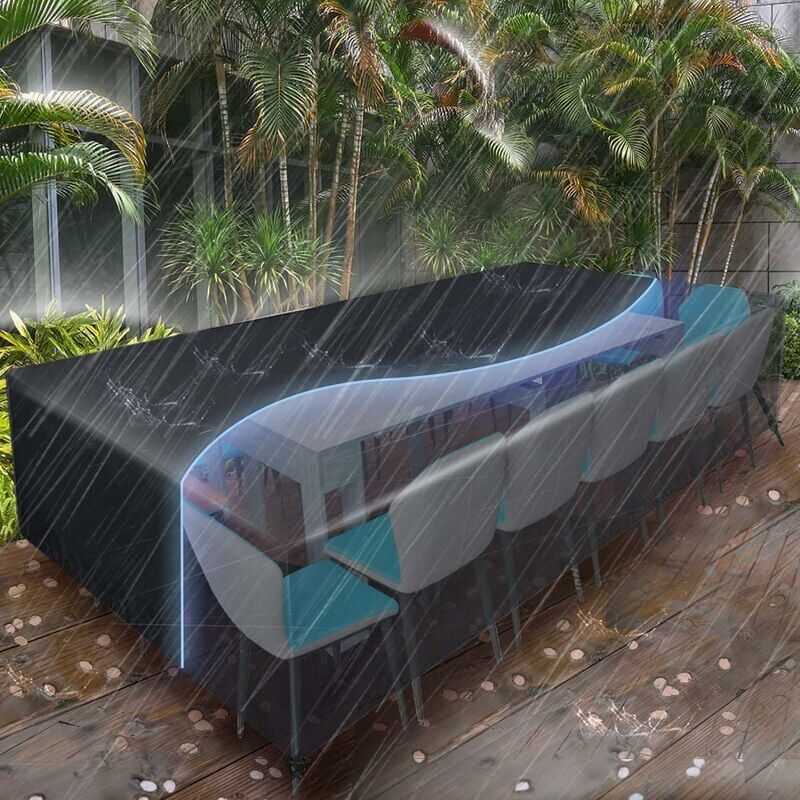foto del prodotto copertura per mobili 315x160x74cm, copertura per mobili da giardino per 10 12 posti, impermeabile, copertura protettiva per mobili, copertura da