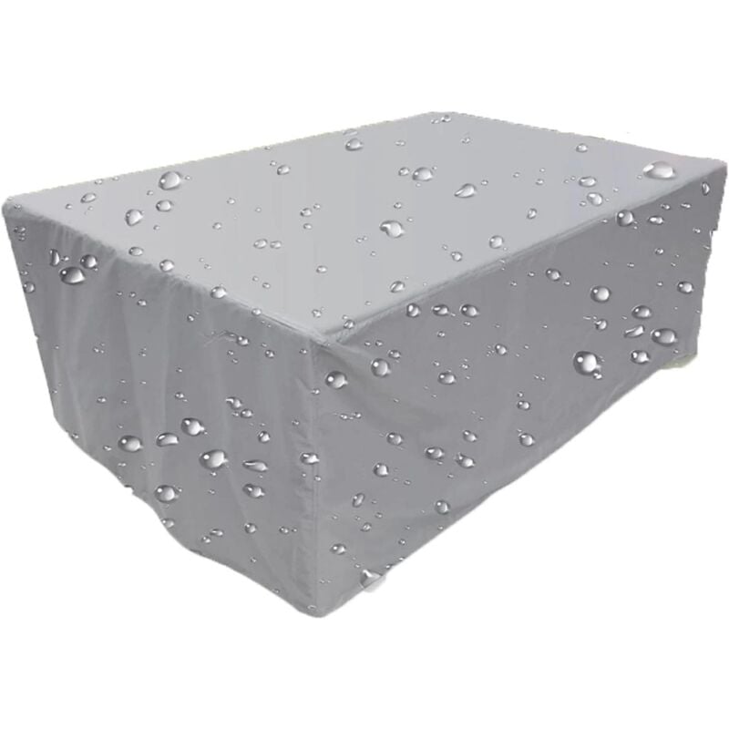 foto del prodotto copertura per mobili da giardino 160x100x70cm 420d oxford argento rettangolare copertura mobili da giardino impermeabile antivento anti uv con corda