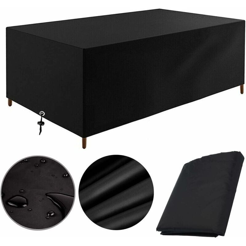foto del prodotto copertura per mobili da giardino 180x100x75 cm protezione bach tavolo da giardino mobili da esterno impermeabile e resistente al vento, ai raggi uv e