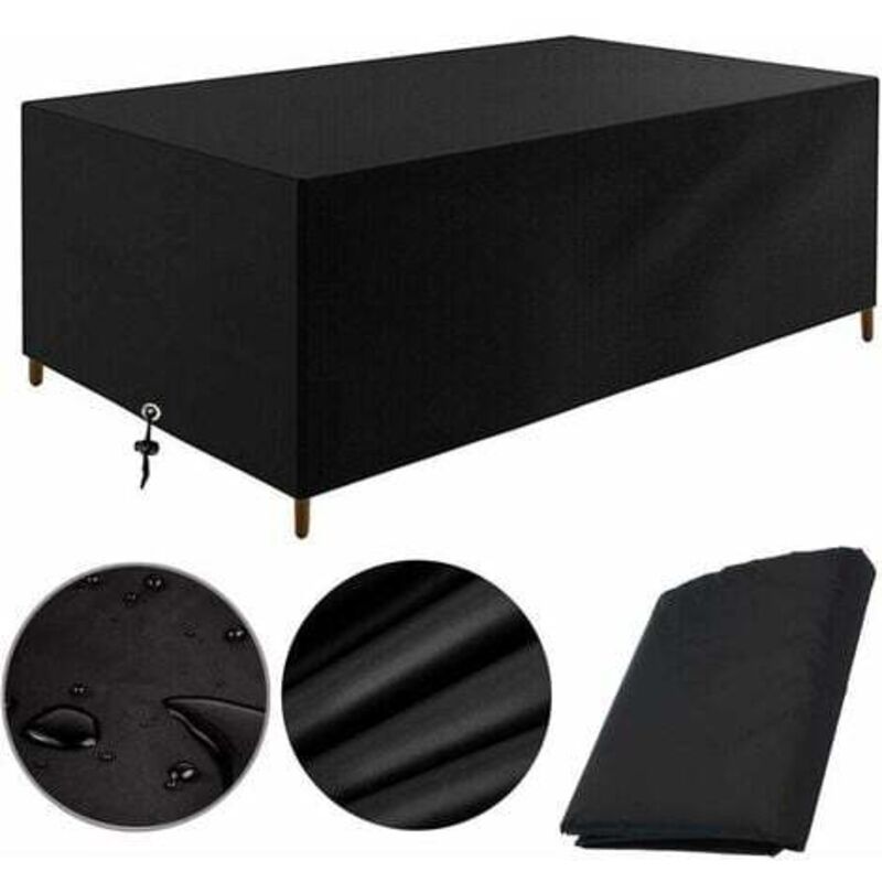 foto del prodotto copertura per mobili da giardino 200x100x75 cm telone di protezione tavolo da giardino mobili da esterno copertura per mobili impermeabile antivento