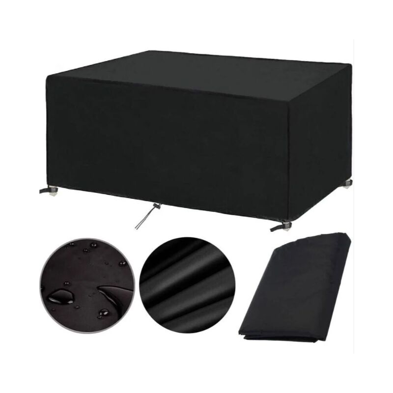 foto del prodotto copertura per mobili da giardino 200x100x75cm, copertura per tavolo da giardino, mobili da esterno, impermeabile, antivento, anti uv, resistente al