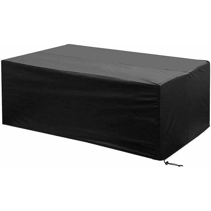 foto del prodotto copertura per mobili da giardino 200x160x70 cm copertura per mobili in tessuto oxford nero impermeabile antivento e antipolvere con fibbia di
