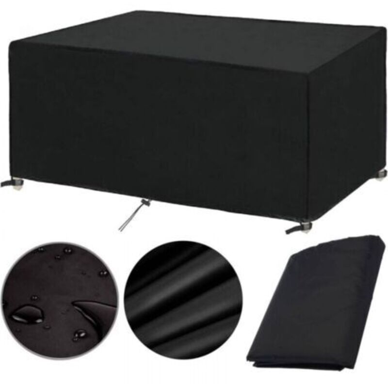 foto del prodotto copertura per mobili da giardino 420d, telo protettivo 200x100x75cm, copertura per mobili impermeabile, antivento, anti uv e resistente al freddo per
