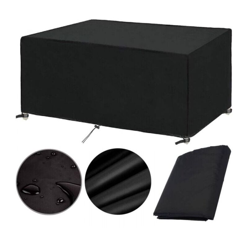 foto del prodotto copertura per mobili da giardino 420d, telo protettivo 200x100x75cm, copertura per mobili impermeabile, antivento, anti uv e resistente al freddo per