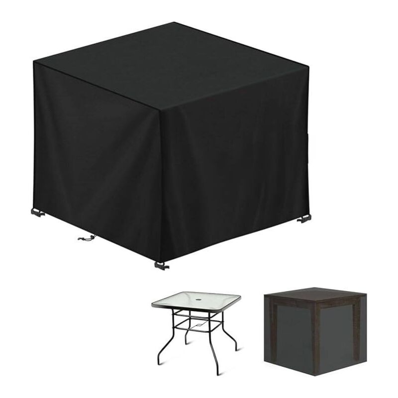 foto del prodotto copertura per mobili da giardino 90x90x90cm 420d oxford nero copertura per tavolo da giardino impermeabile e antivento anti uv con fibbia di sicurezza