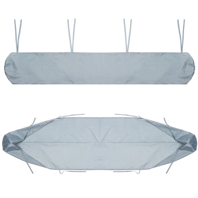 foto del prodotto copertura per mobili da giardino, borsa protettiva per tenda da sole grigia, copertura per tenda da sole retrattile manuale, copertura protettiva per