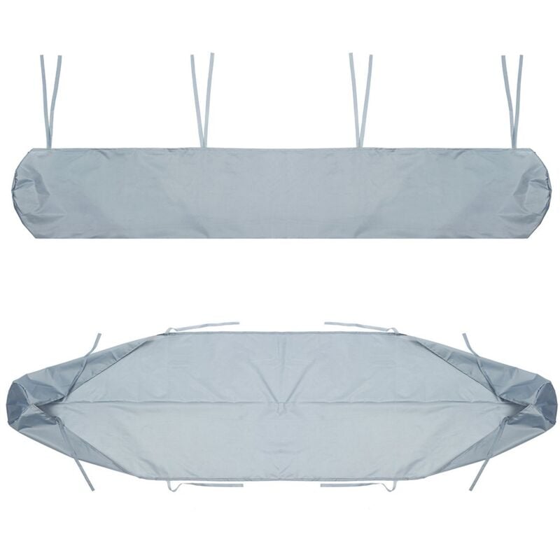 foto del prodotto copertura per mobili da giardino, borsa protettiva per tenda da sole grigia, copertura per tenda da sole retrattile manuale, copertura protettiva per tenda da sole da patio impermeabile e antipolvere,