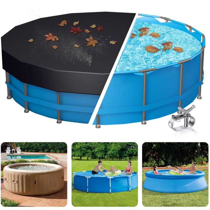 foto del prodotto copertura per mobili da giardino da 18 piedi, rivestimento in argento 210d, impermeabile e antipolvere, copertura per piscina rotonda con sabbia,