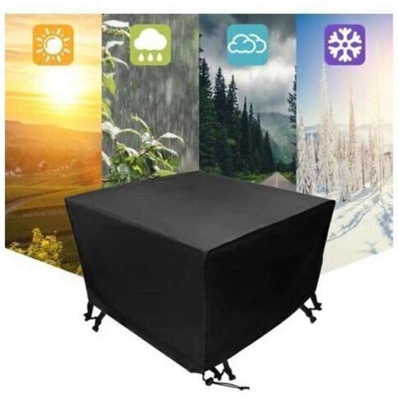 foto del prodotto copertura per mobili da giardino, grande copertura protettiva per mobili da giardino quadrati 120x120x74cm nero