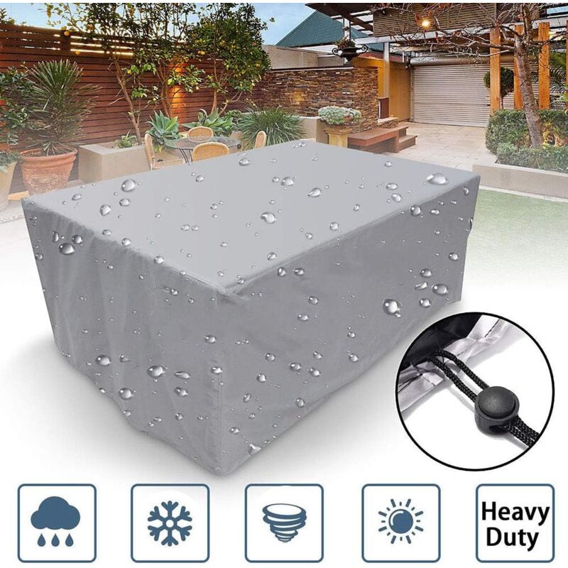 foto del prodotto copertura per mobili da giardino, impermeabile, antivento, antipolvere, tessuto oxford antistrappo resistente, copertura per divano da spiaggia, per