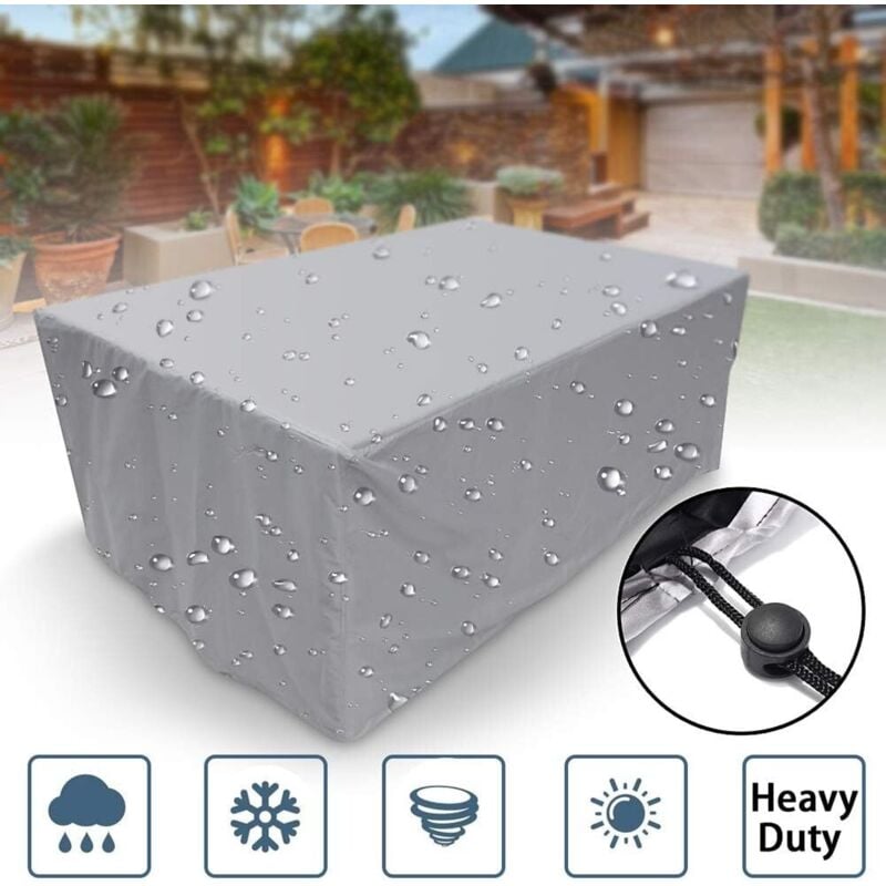 foto del prodotto copertura per mobili da giardino lablanc rettangolare, in tessuto oxford 210d, impermeabile, anti neve, anti uv e anti polvere, grigio, 120x60x90 cm