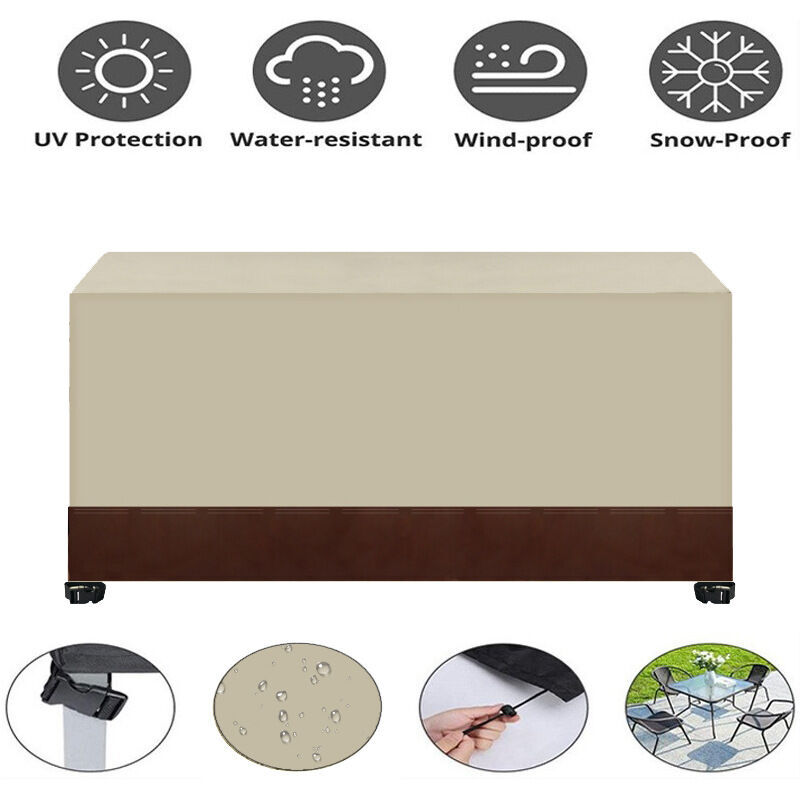 foto del prodotto copertura per mobili da giardino oxford, 90 x 90 x 40 cm, copertura impermeabile per mobili da giardino in tessuto oxford per patio da 10 12 posti,