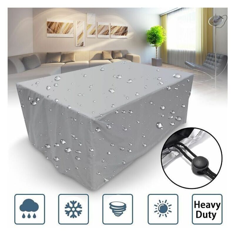 foto del prodotto copertura per mobili da giardino quadrata 210d, 100x100x85cm, copertura impermeabile per mobili da giardino, copertura resistente per tavolo da patio