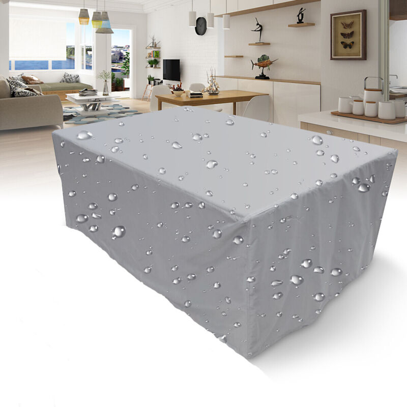 foto del prodotto copertura per mobili da giardino rettangolare lablanc in poliestere, impermeabile, antipolvere, anti-uv, per sedie o tavoli da giardino (dimensioni: 260x135x82 cm)