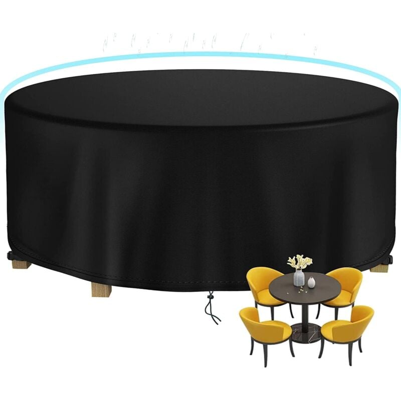 foto del prodotto copertura per mobili da giardino rotondi 198x84cm copertura protettiva per tavolo da giardino rotondo, copertura per tavolo da giardino rotondo,