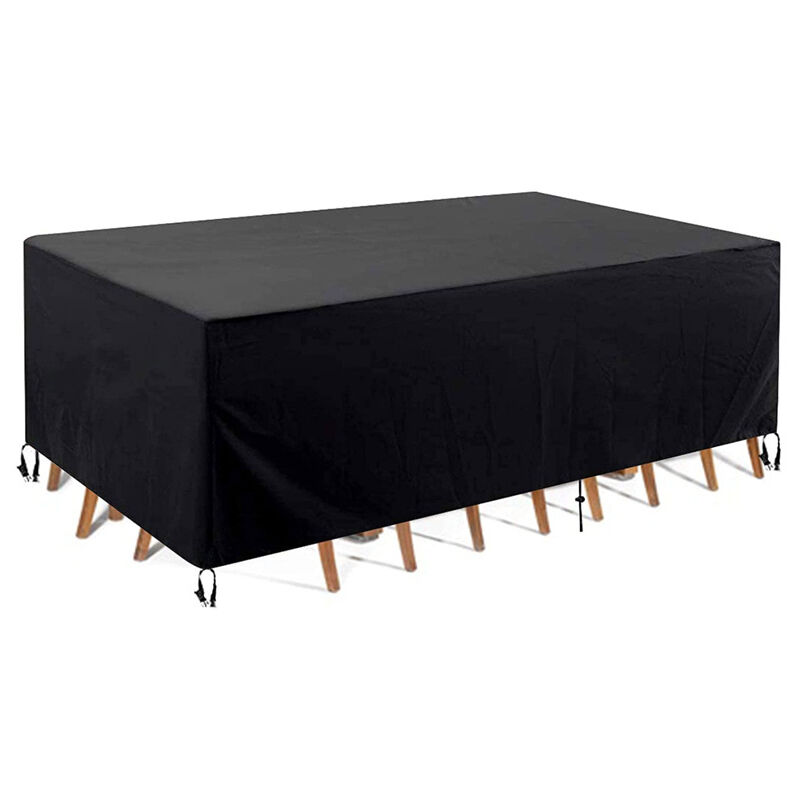 foto del prodotto copertura per mobili da giardino, tessuto oxford 420d, copertura per tavolo impermeabile, telone protettivo con corda, 115 x 115 x 70 cm