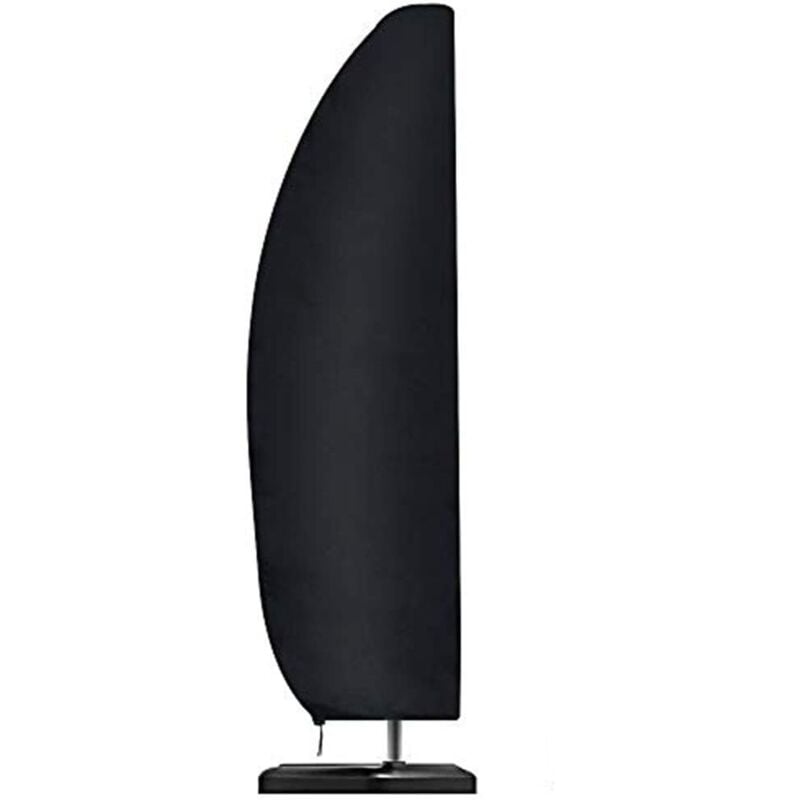 foto del prodotto copertura per ombrellone, impermeabile antivento resistente ripstop 210d oxford copertura a sbalzo oversize con cerniera 205 x 25 48 57 cm - nero