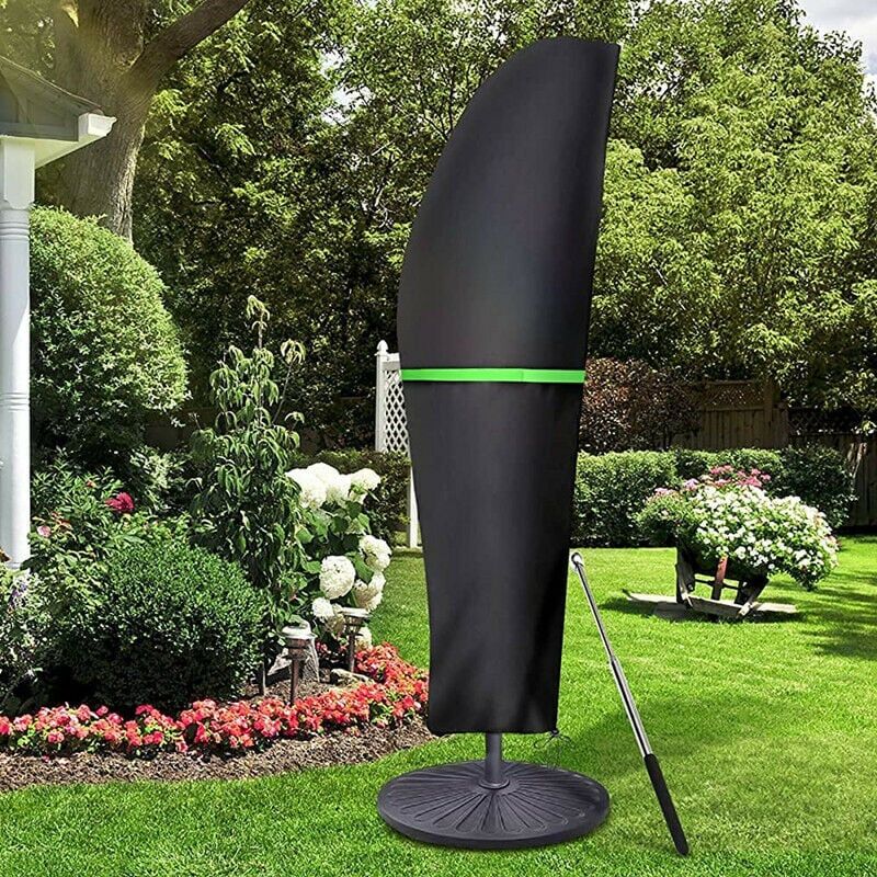 foto del prodotto copertura per ombrellone, nuova copertura per ombrellone 420d con palo telescopico e nastro magico, antivento, anti uv, per proteggere gli ombrelloni