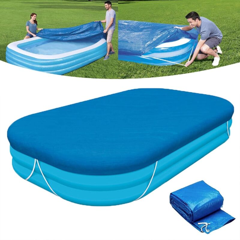foto del prodotto copertura per piscina rettangolare per piscina gonfiabile rettangolare da 120 pollici x 72 pollici, copertura per piscina gonfiabile, copertura per