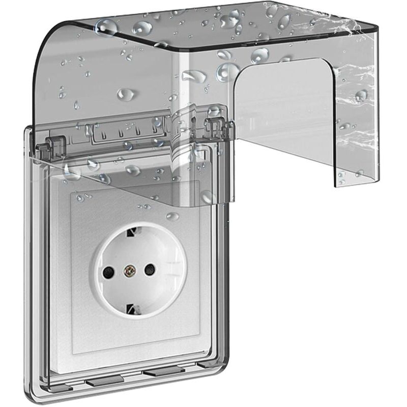foto del prodotto copertura per presa elettrica a muro impermeabile ymyny tipo 86, presa elettrica impermeabile, presa con interruttore autoadesivo, 10,8x7,5x12,3 cm, per presa da bagno e cucina