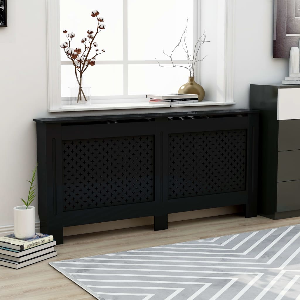 foto del prodotto copertura per radiatore nera 172x19x81 cm in mdf cod mxl 72231
