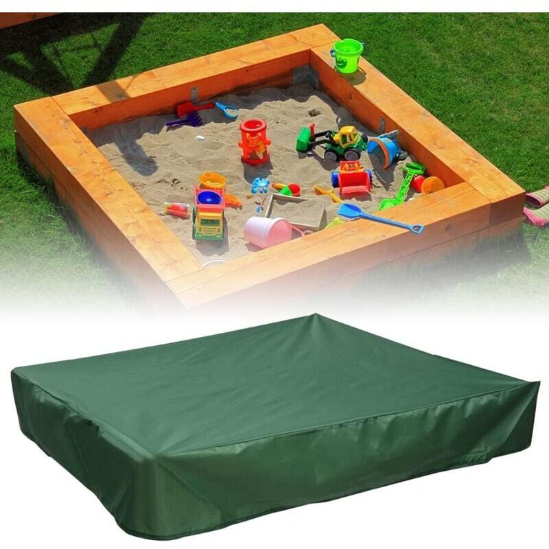 foto del prodotto copertura per sabbiera 120x120 cm impermeabile protezione uv 70 per sabbiera oxford con coulisse, verde