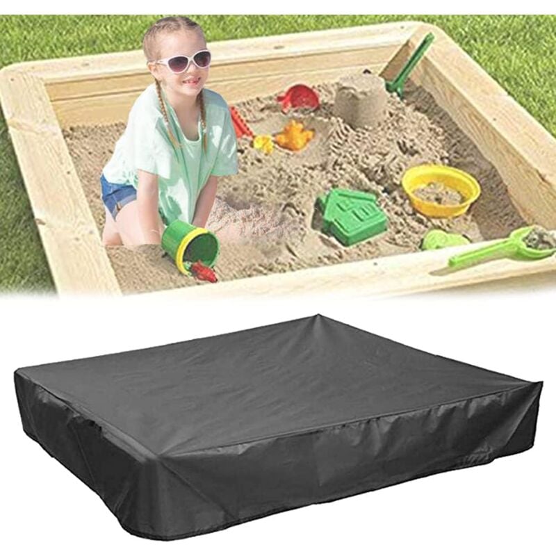 foto del prodotto copertura per sabbiera aiperq con coulisse, tettuccio antipolvere quadrato, sabbiera da spiaggia, copertura impermeabile per piscina, verde 59,05 x