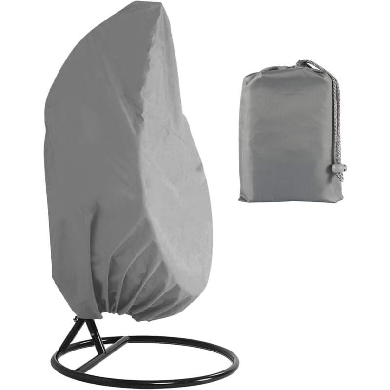 foto del prodotto copertura per sedia a dondolo, copertura per sedia sospesa, antivento, protezione uv, tessuto oxford resistente, 200 x 230 cm grigio 