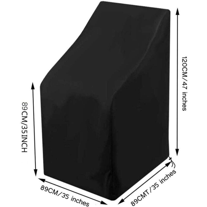 foto del prodotto copertura per sedia da giardino impilabile 89x89x120 90cm tessuto oxford 210d copertura protettiva per mobili sedie impermeabili antivento anti uv