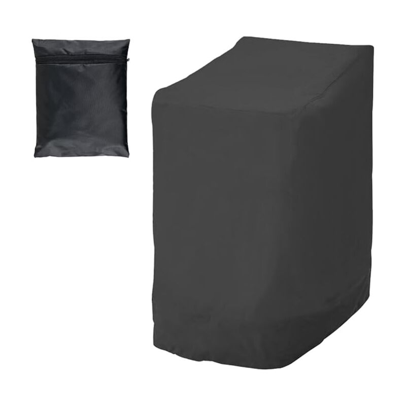 foto del prodotto copertura per sedia da giardino per 6 sedie impilabili, impermeabile e anti uv, in tessuto oxford 210d, 114 x 85 x 65 cm, nero sollbry