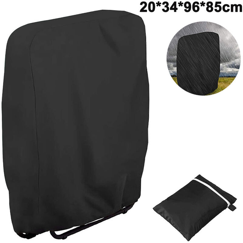 foto del prodotto copertura per sedia pieghevole da esterno zero gravity, antipolvere e anti uv, resistente a tutte le intemperie, 20 34 l96 a85 cm, nero sollbry