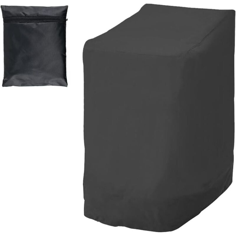 foto del prodotto copertura per sedie da giardino per 6 sedie impilabili, impermeabile e anti uv, in tessuto oxford 210d, 114 x 85 x 65 cm, nero lablanc
