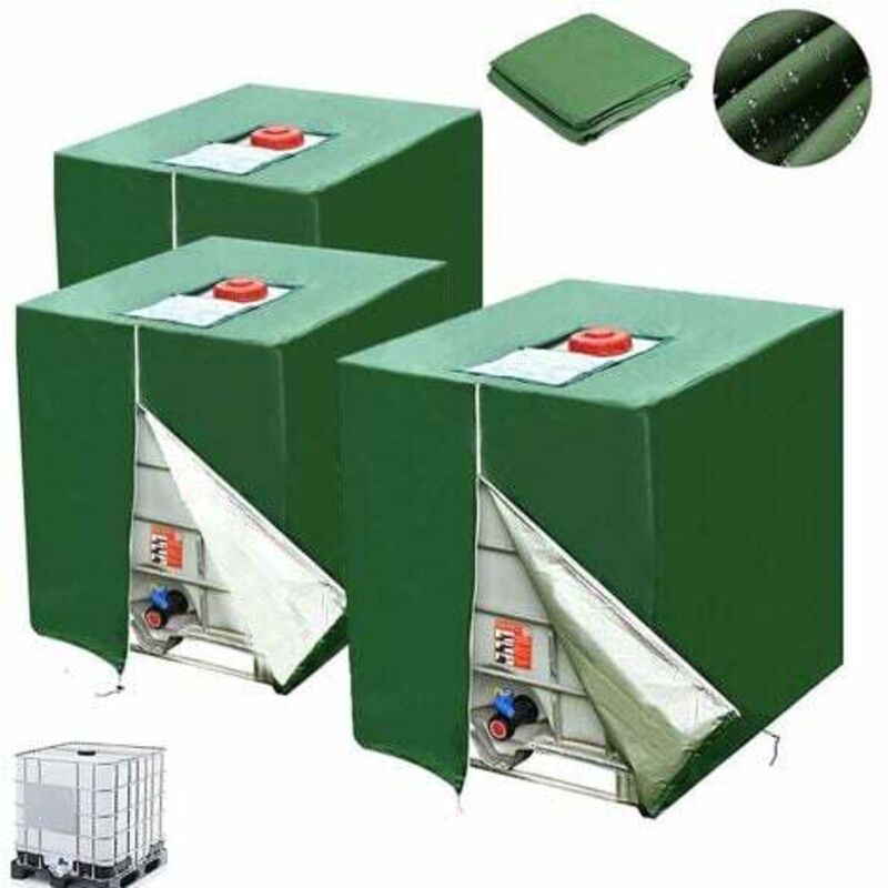 foto del prodotto copertura per serbatoio ibc da 1000 litri, 3 pezzi, copertura per serbatoio dell acqua 210d, copertura antipolvere anti uv per mobili da giardino,