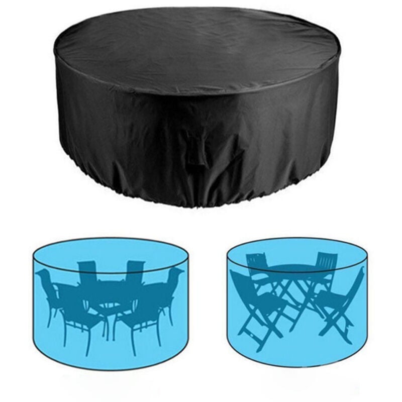 foto del prodotto copertura per tavolo da giardino rotondo ø128x71cm, copertura impermeabile anti-uv per tavolo da giardino, tessuto oxford 210d, telone per esterni per mobili da giardino, tavolo rotondo su - bebusingoto