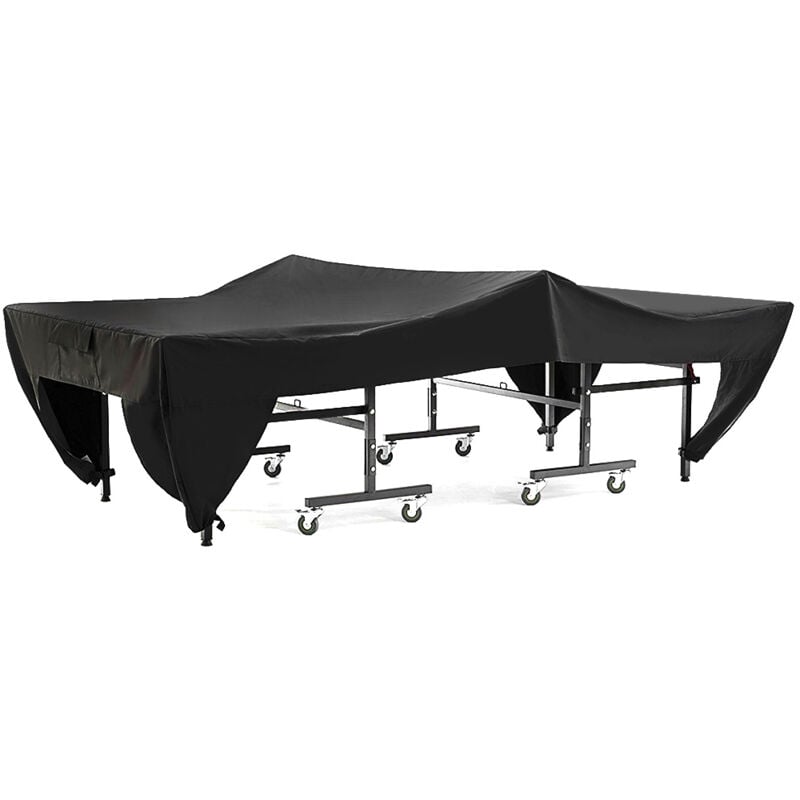 foto del prodotto copertura per tavolo da ping pong impermeabile antipolvere per cortile esterno, nera 280x153x73 cm eosnow