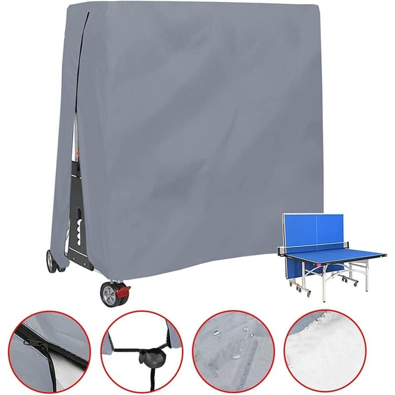 foto del prodotto copertura per tavolo da ping pong, impermeabile, antivento, anti uv, robusto tessuto oxford, telo protettivo per tavolo da ping pong verde 