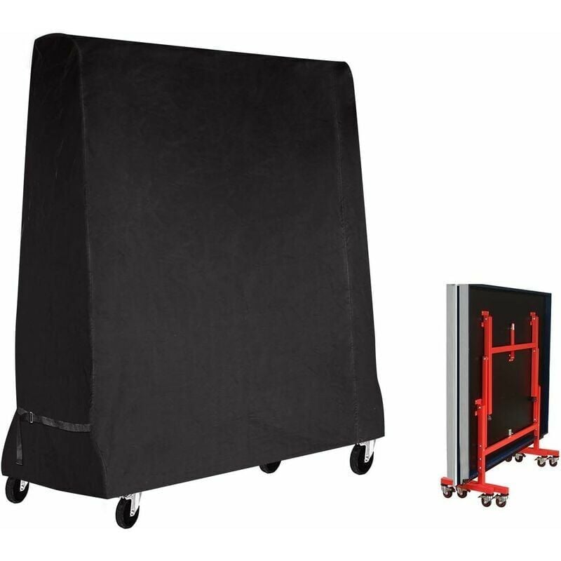 foto del prodotto copertura per tavolo da ping pong oxford 210d, nera, dimensioni 165x70x185cm