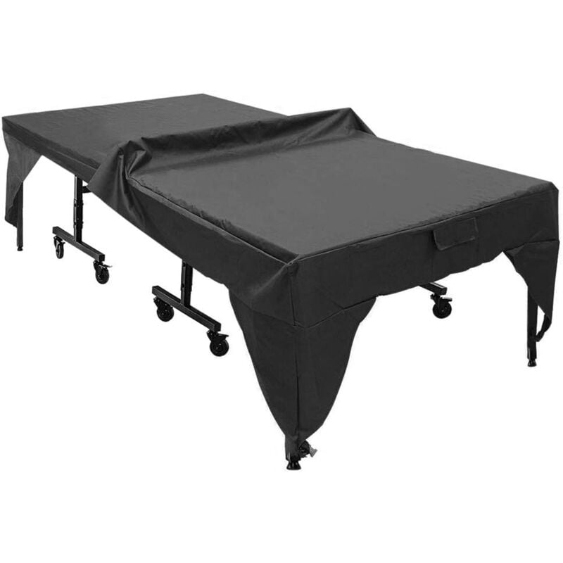 foto del prodotto copertura per tavolo da ping pong, pieghevole, impermeabile, in poliestere, per attrezzature sportive da interno ed esterno, nera 280x153x73 cm