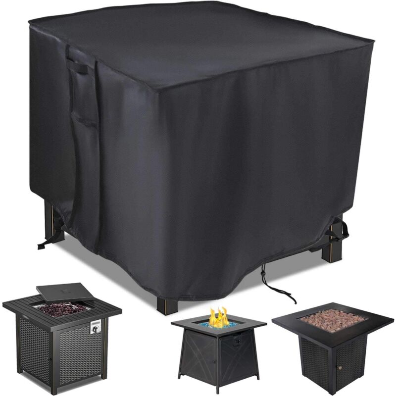 foto del prodotto copertura per tavolo quadrato per braciere a gas 71 x 71 x 63 cm impermeabile, antivento, anti uv, resistente per mobili da giardino con braciere