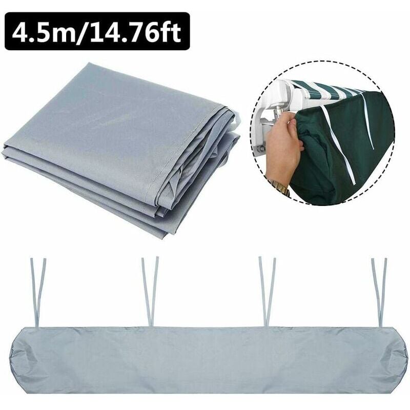 foto del prodotto copertura per tenda da sole 4,5 m, impermeabile, per patio, tenda da sole laterale, copertura protettiva, tenda a rullo retrattile, protezione