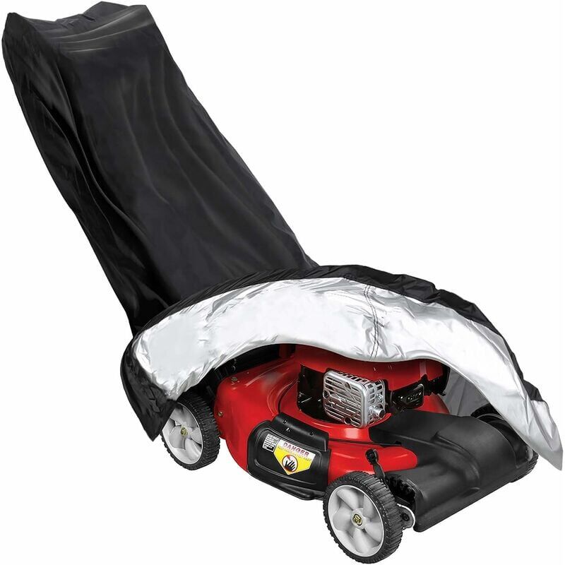 foto del prodotto copertura per tosaerba, copertura impermeabile per tosaerba 193x112x64cm tessuto oxford 210d nero resistente e resistente,