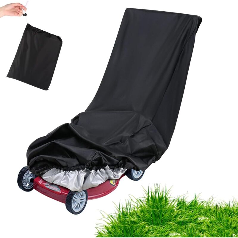 foto del prodotto copertura per tosaerba, copertura impermeabile per tosaerba, copertura per tosaerba in poliestere 210d con borsa portaoggetti con coulisse
