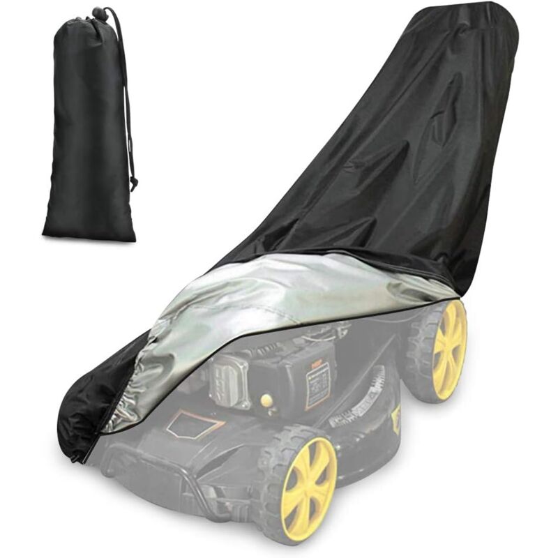 foto del prodotto copertura per tosaerba, impermeabile, antipolvere, anti uv, 190t con coulisse e borsa portaoggetti per esterni interni 188 x 99,1 x 63,5 cm 