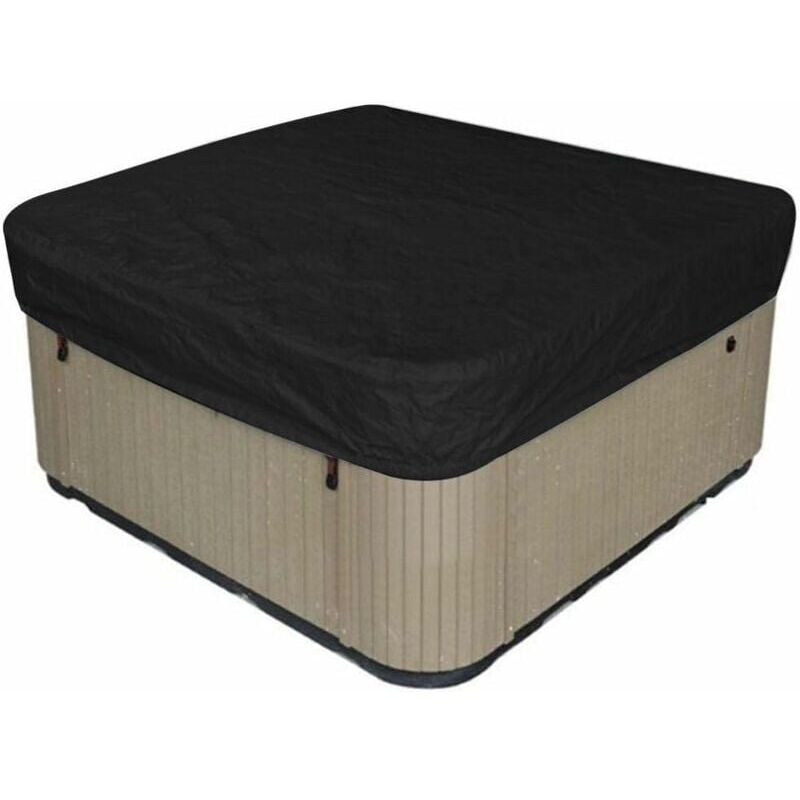 foto del prodotto copertura per vasca idromassaggio da giardino, copertura per spa in tessuto di poliestere 190t, impermeabile, antipolvere, anti uv, nero, 231x231x30cm