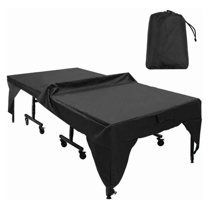 foto del prodotto copertura protettiva impermeabile e antipolvere nera per tavolo da ping pong nero 280 x 153 x 73 cm