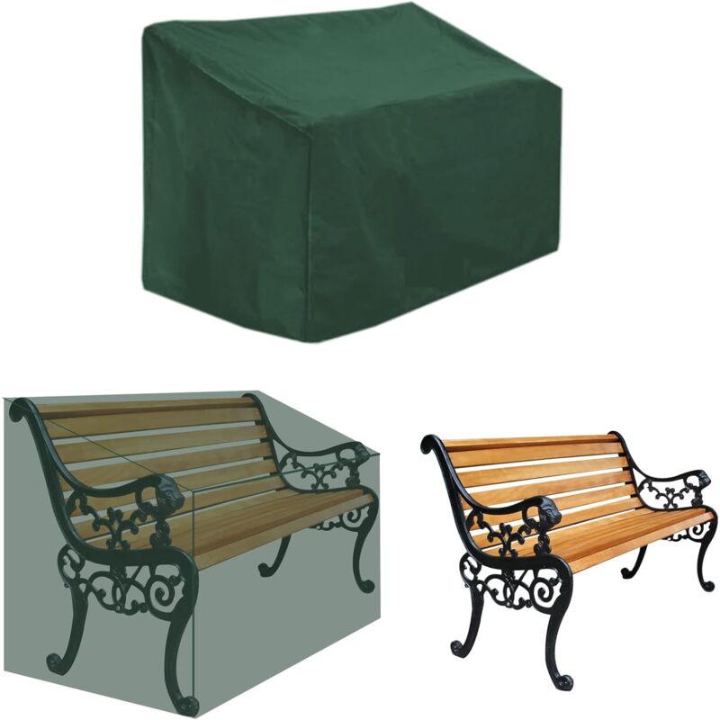 foto del prodotto copertura protettiva impermeabile per panca da giardino 2 posti tessuto poliestere oxford 210d antivento, resistente ai raggi uv, 134 x 66 x 89 cm