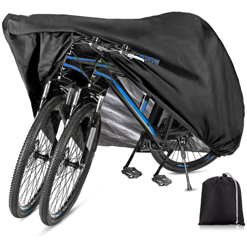 foto del prodotto copertura protettiva per 2 bici impermeabile in oxford 420d dimensioni 200x70x110cm colore nero