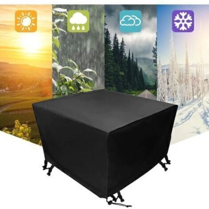 foto del prodotto copertura protettiva per mobili da giardino, copertura protettiva per mobili da giardino quadrati grandi 120x120x74 cm nero fuienko