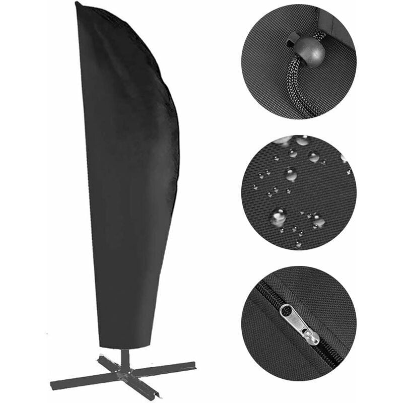 foto del prodotto copertura protettiva per ombrellone, copertura per ombrellone da giardino oxford 210d copertura per ombrellone offset, impermeabile, resistente ai
